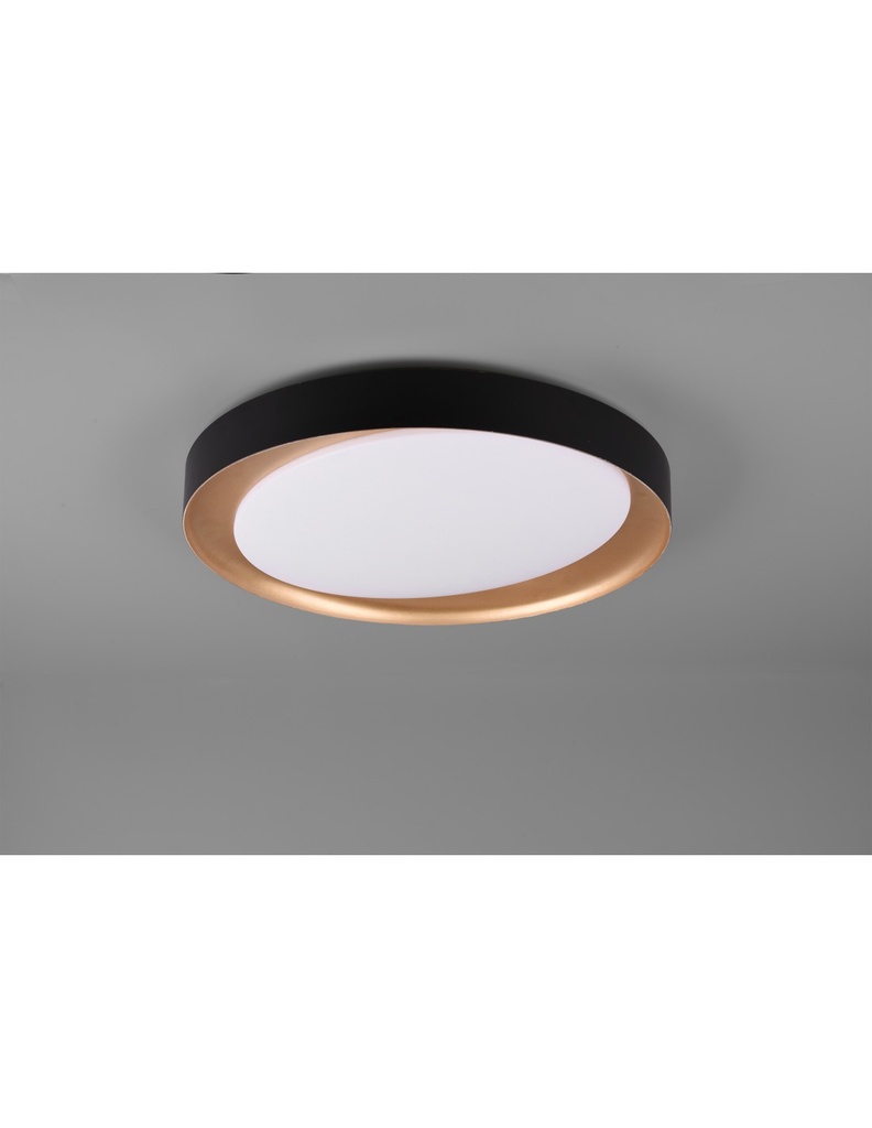 Plafoniera Zeta Led Dimmerabile Ø48 cm Nero E Oro Trio Lighting