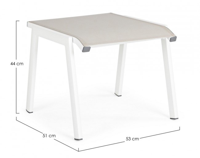 Poggiapiedi arredo giardino alluminio bianco Cruise cm 53 x 51 x 44