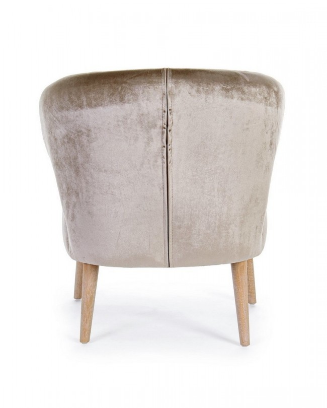 Poltrona Bertrand tortora effetto velluto