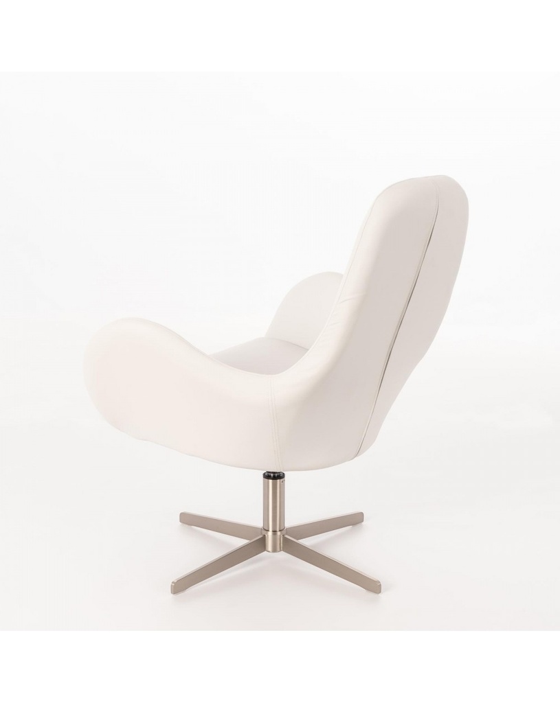Poltrona Olga in similpelle e metallo bianco STS