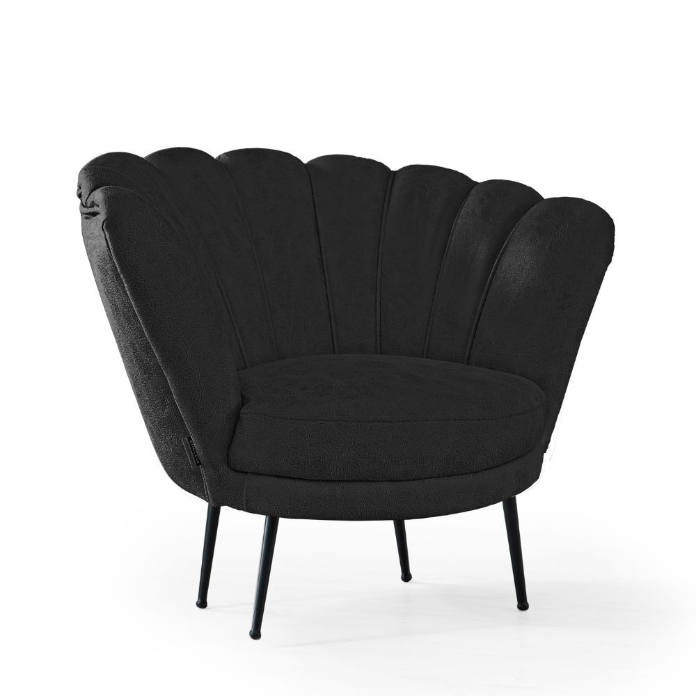 Poltrona a conchiglia Orel in nabuk grigio