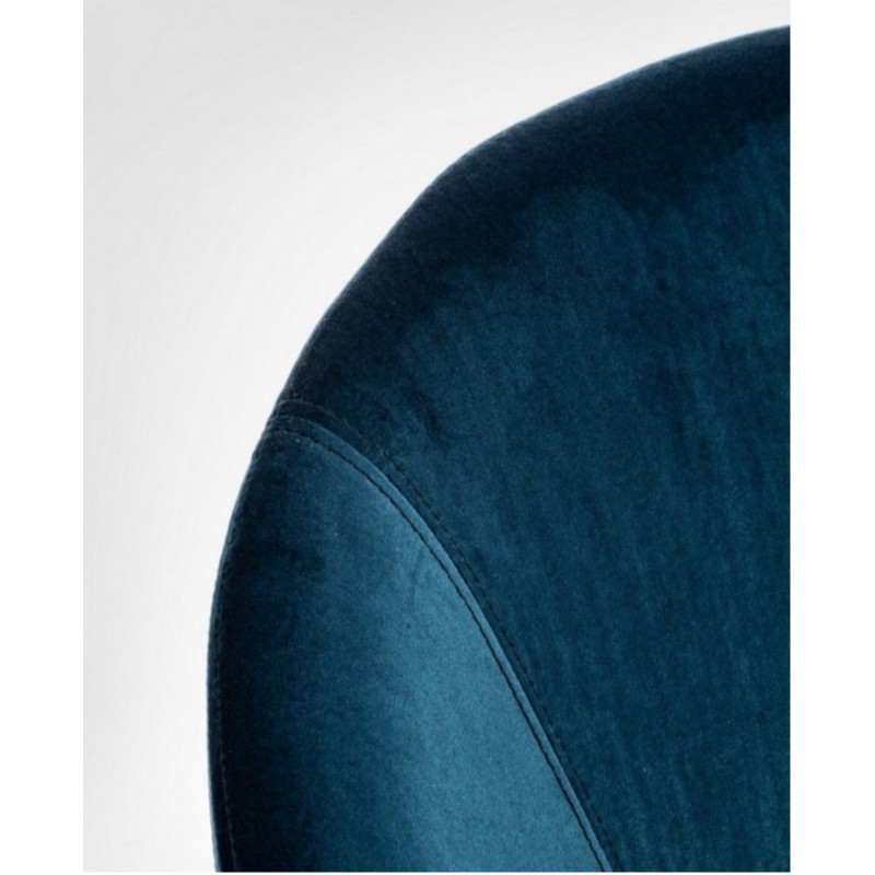 Poltrona a dondolo Annika effetto velluto blu pavone