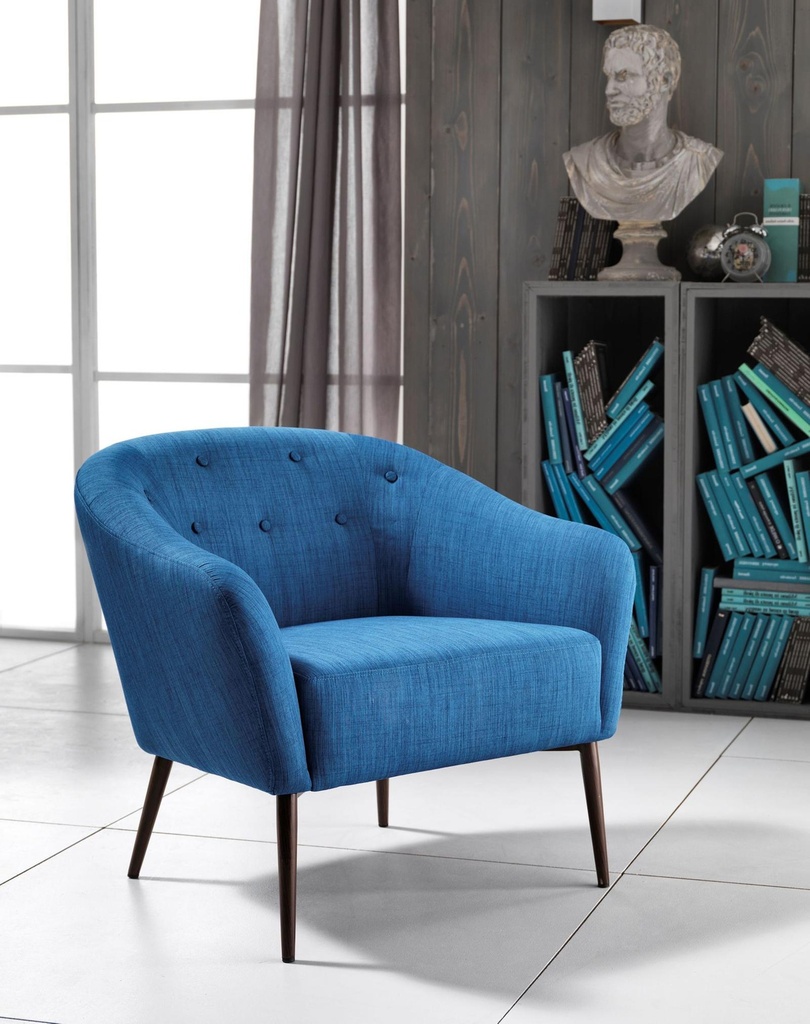 Poltrona blu-marrone 72 cm x 84 cm H. 76 cm