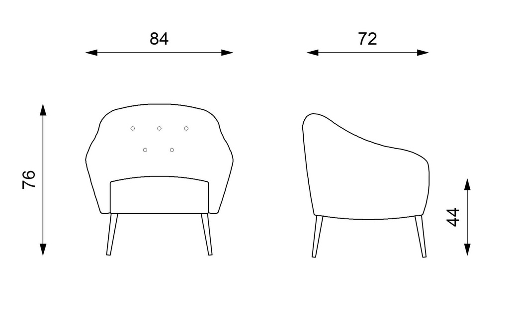 Poltrona blu-marrone 72 cm x 84 cm H. 76 cm