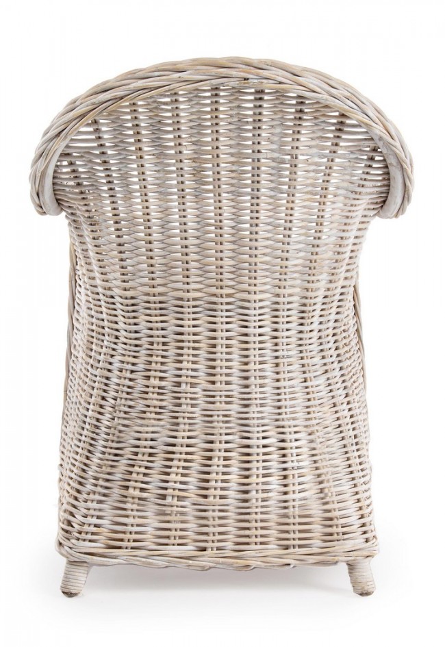 Poltrona con cuscino new bianco in fibre naturali