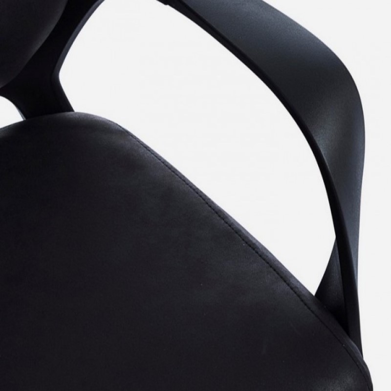 Poltrona da ufficio in tessuto Damon con schienale basso nero