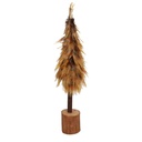 Albero legno con piume oro cmø8h31