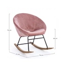 Poltrona dondolo in velluto Rosa Antico ANNIKA 74x77x h74 cm