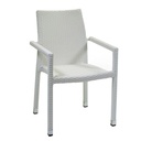 Poltrona giardino  adila polyrattan bianco ghiaccio quadro cm60