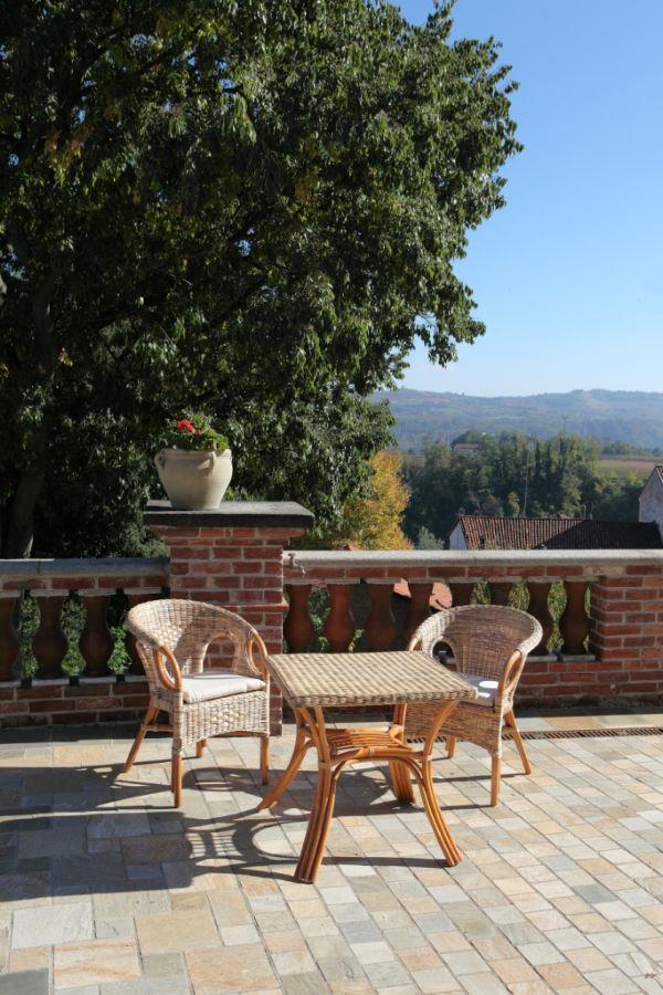 Poltrona giardino  lucrezia cm 60 x 60 x h 82/47 noce con cuscino