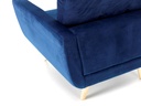 Poltrona in tessuto blu con gambe marroni chiaro 89x97,5x82h cm 