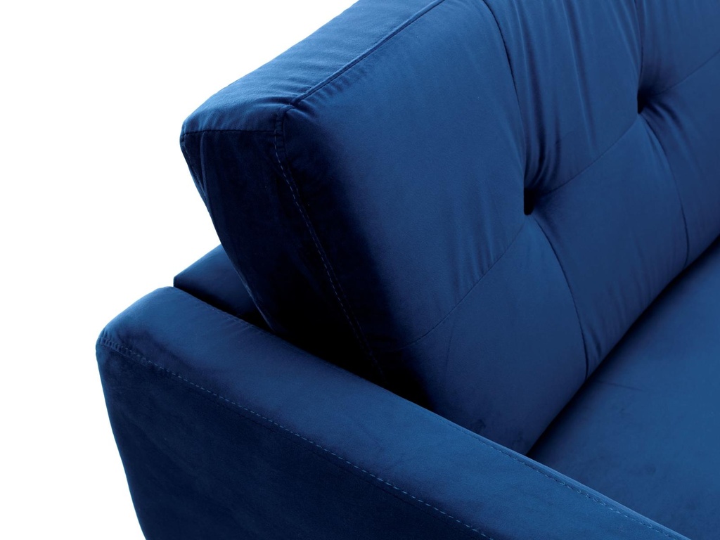 Poltrona in tessuto blu con gambe marroni chiaro 89x97,5x82h cm 