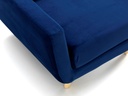 Poltrona in tessuto blu con gambe marroni chiaro 89x97,5x82h cm 
