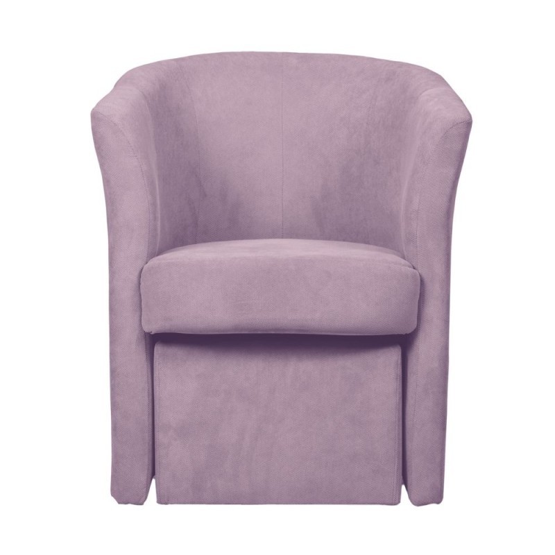 Poltrona in tessuto con pouf estraibile DJERBA Rosa Antico 63,5x 62,5x h76 cm