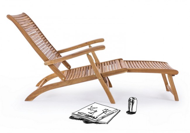 Poltrona reclinabile con braccioli in legno stile classico