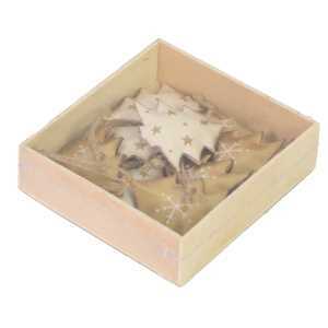 Albero metallo confezione 8pz bianco oro cm10x10h3