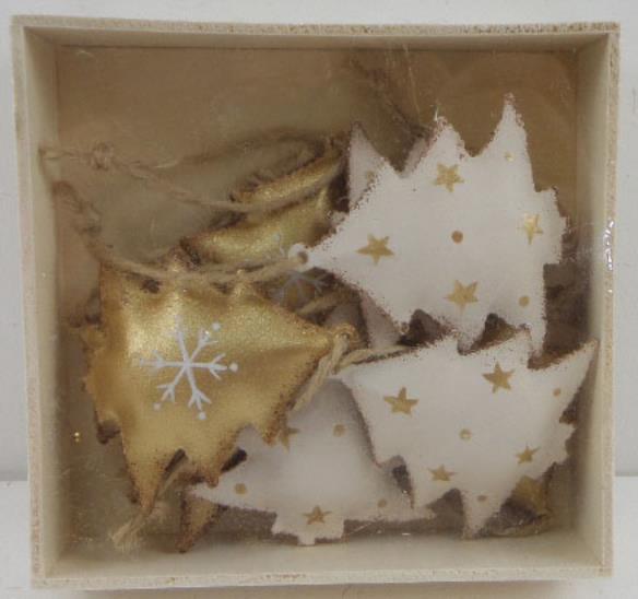 Albero metallo confezione 8pz bianco oro cm10x10h3