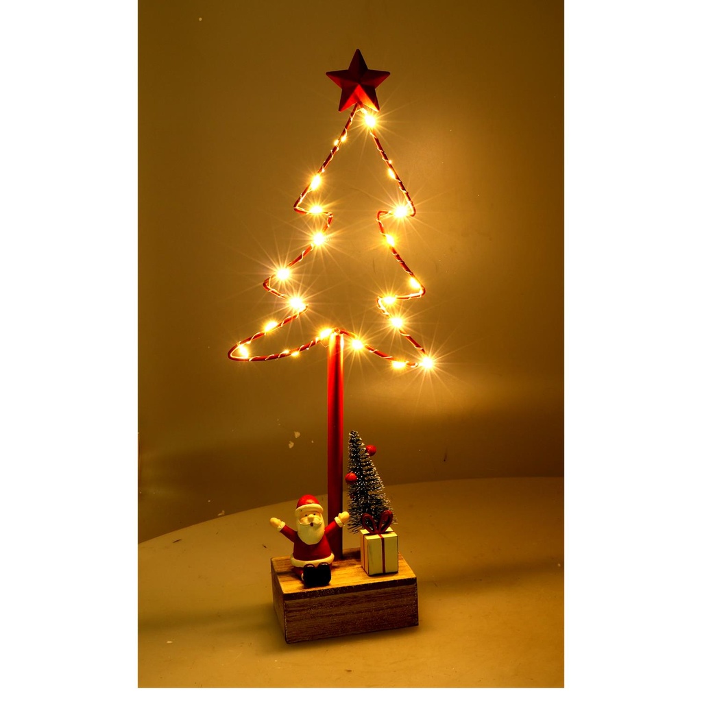 Albero metallo led con babbo natale rosso cm7x15h39