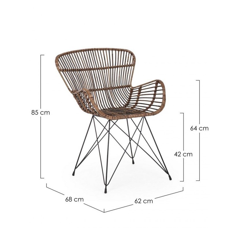 Poltrona rustica in fibre naturali  Ventrus Croco
