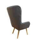 Poltrona schienale avvolgente tessuto grigio Kuril  cm 79x70xh.96