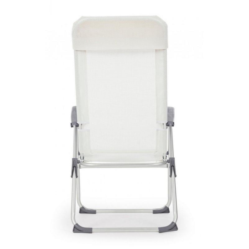 Poltrona sdraio da giardino in alluminio e tessuto Bianco CROSS 58x62,5x h110 cm