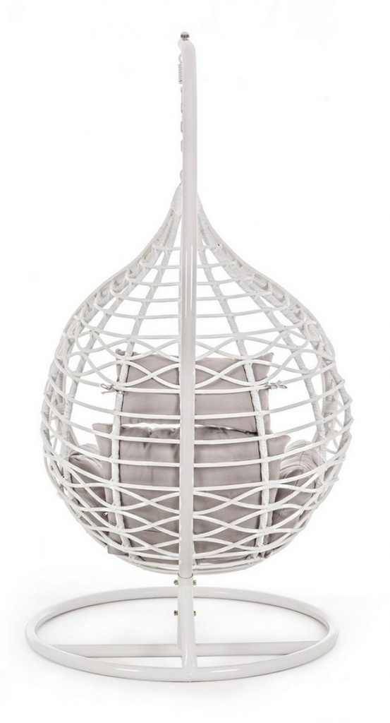 Poltrona sospesa bianco con cuscino in fibra sintetica