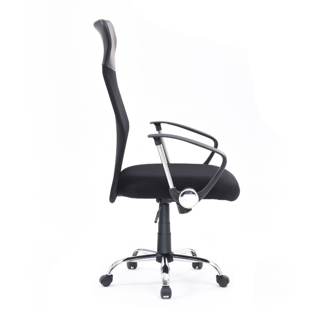 Poltrona ufficio Reverso2 con rivestimento in ecopelle e schienale in rete nero  64x66x100 cm