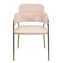 Poltrona design  velluto e metallo oro rotterdam crema