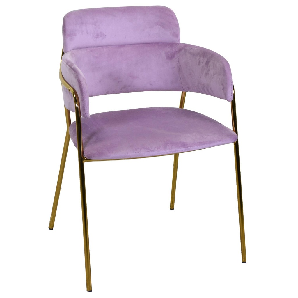 Poltrona design  velluto e metallo oro rotterdam viola