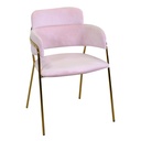 Poltrona design  velluto e metallo oro rotterdam rosa