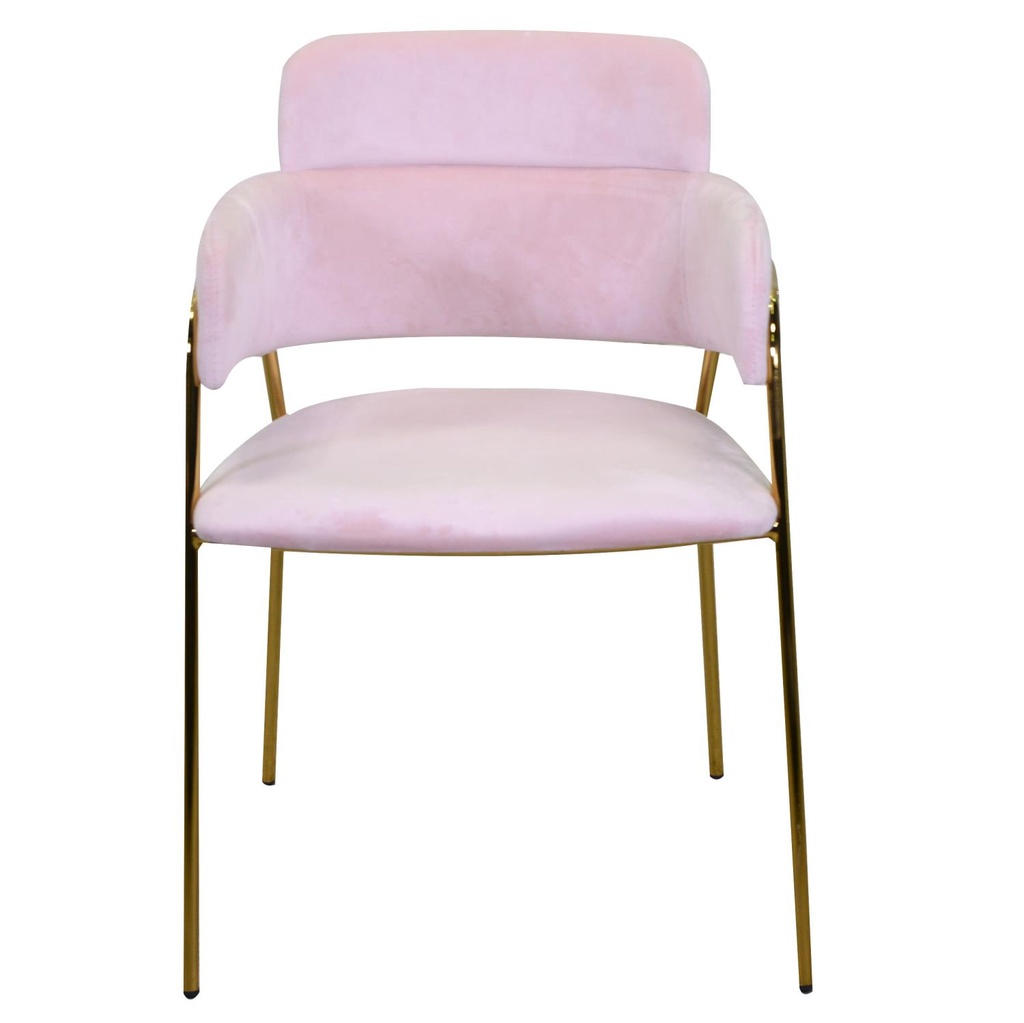 Poltrona design  velluto e metallo oro rotterdam rosa