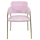 Poltrona design  velluto e metallo oro rotterdam rosa