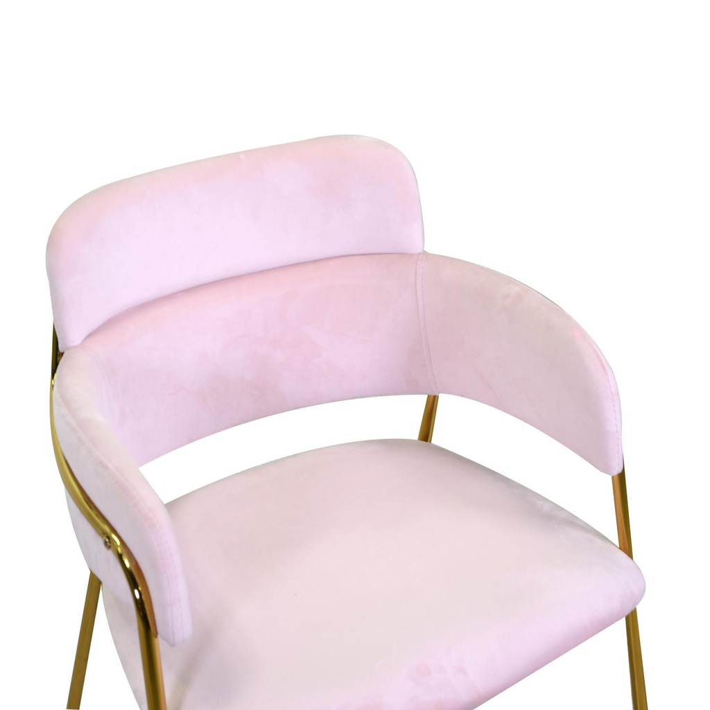 Poltrona design  velluto e metallo oro rotterdam rosa