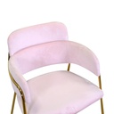 Poltrona design  velluto e metallo oro rotterdam rosa