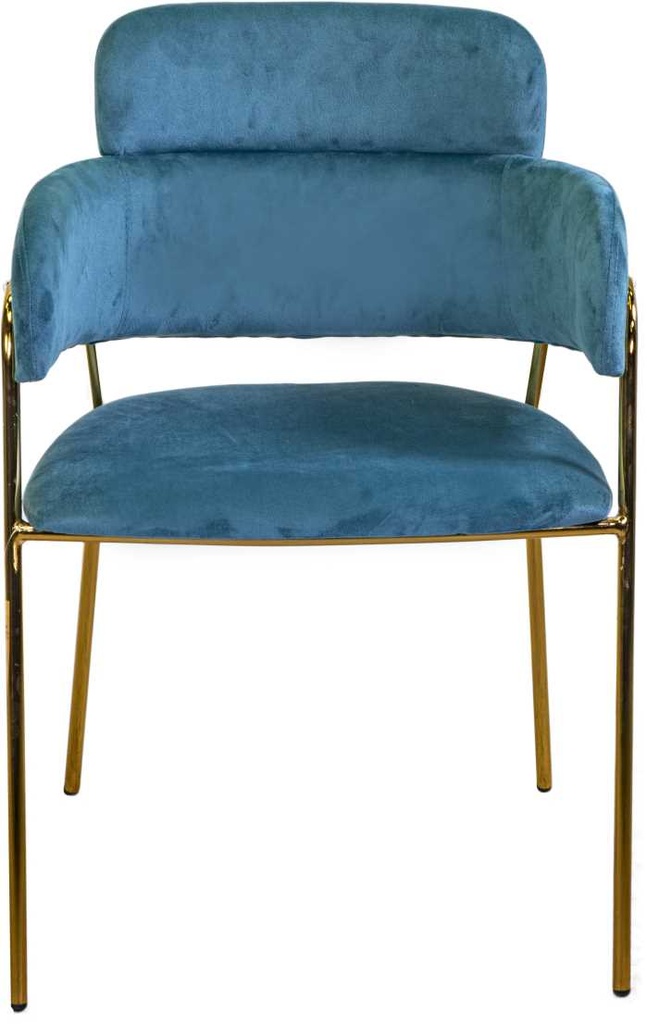 Poltrona velluto hannover blu ottanio cm 52x52h79