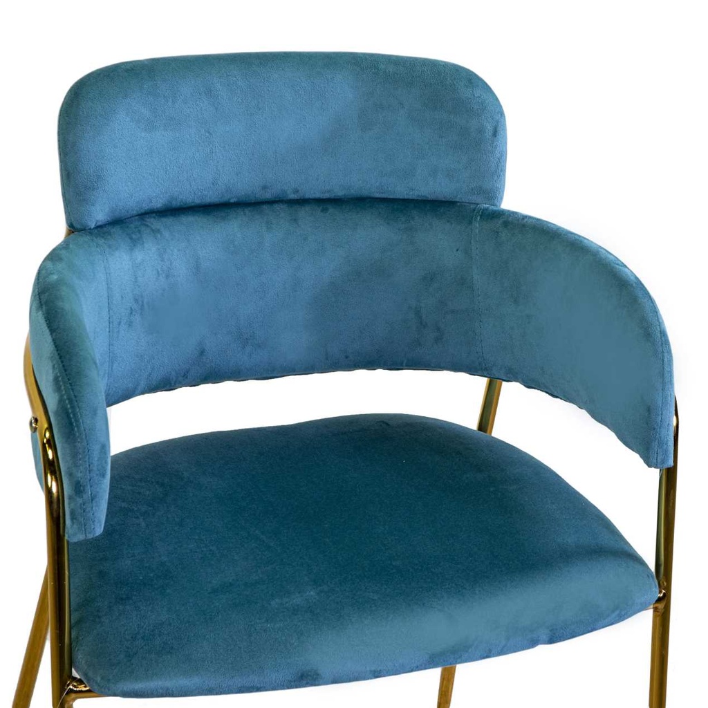 Poltrona velluto hannover blu ottanio cm 52x52h79