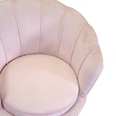 Poltrona velluto tulipan rosa cm73x72h77