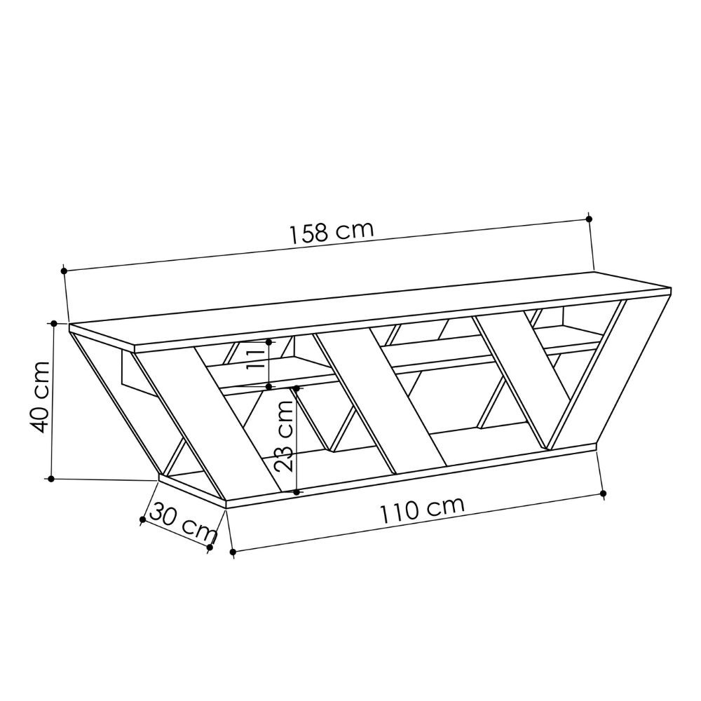 Porta TV Ralla Antracite 158x30x40h