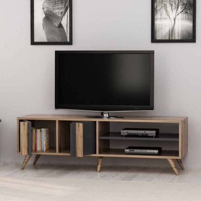 Porta Tv noce antracite 150x35x48h cm