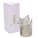 Portabicchiere metallo farfalla crema tondo cm ø8h20