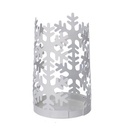 Round white snowflake metal tumbler holder cm ø8h20