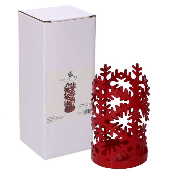 Round red snow flake metal cup holder cm ø8h20