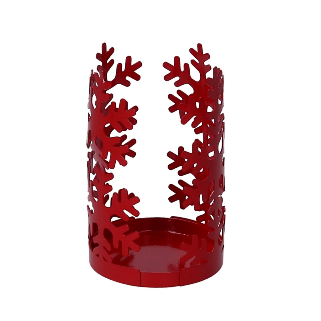 Round red snow flake metal cup holder cm ø8h20