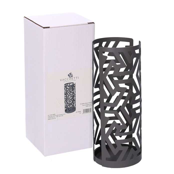 Portabicchiere metallo frecce grigio scuro tondo cm ø8h20