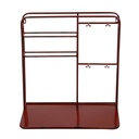 Portabottiglie da muro in metallo 2 posti rosso cm59x33xh62,5