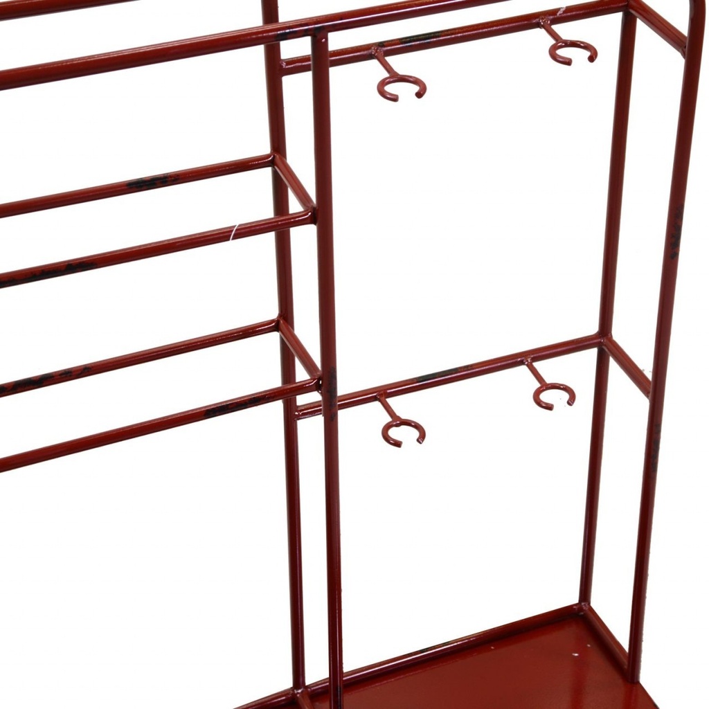 Portabottiglie da muro in metallo 2 posti rosso cm59x33xh62,5