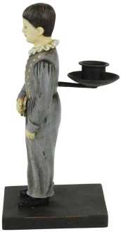 Portacandele bimbo grigio cy-0579 cm9x10h21