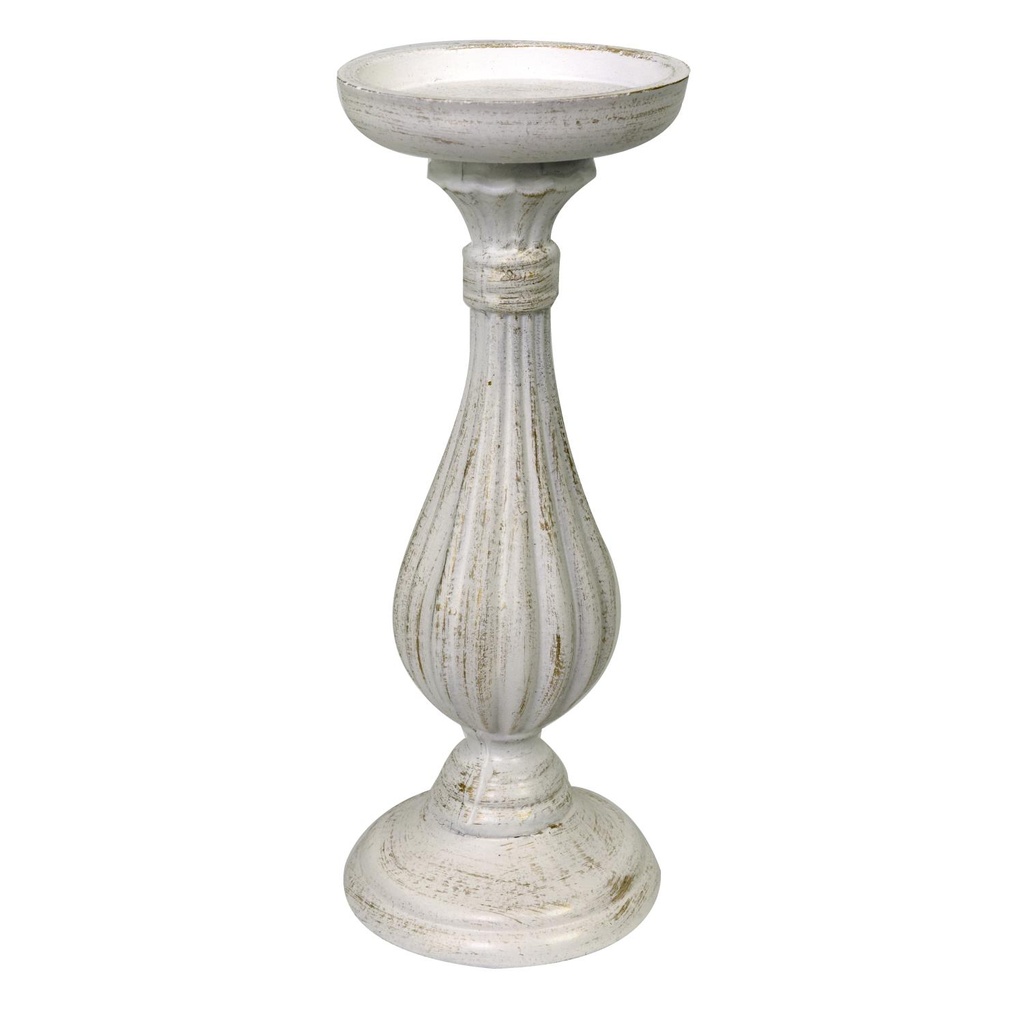 White wooden candelabra candle holder cmø11h28