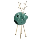 Portacandele ceramica verde renna 1p cm 14x10h29