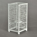 Portacandele metallo bianco piccolo cm 11x11h23